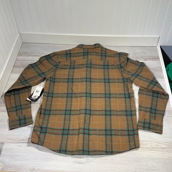 NEW‎ Volcom Mens Caden Button Up Plaid Flannel Shirt Size Medium L/S Modern Fit - Picture 7 of 8